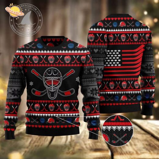 Hockey Puck Christmas Ugly Christmas Sweater