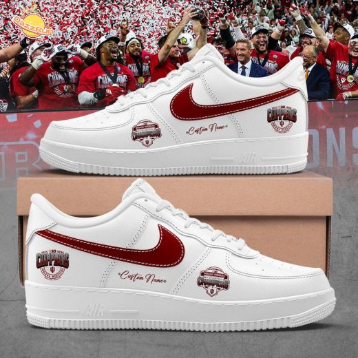 Indiana Hoosiers 2025 Big Ten Football Champions Custom Name White Shoes AF