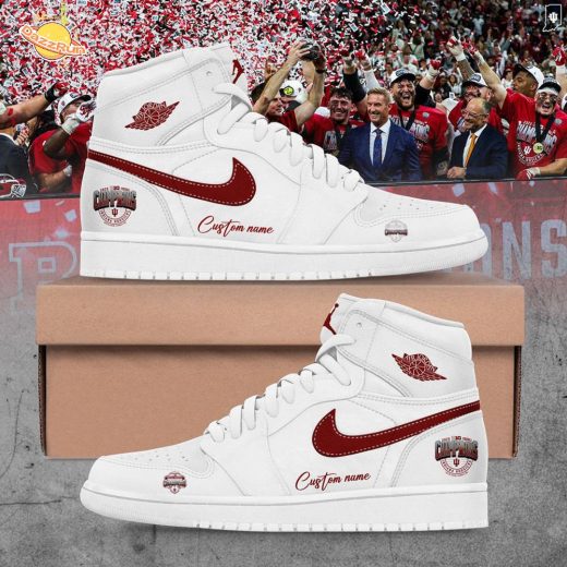 Indiana Hoosiers 2025 Big Ten Football Champions Custom Name White Shoes JD