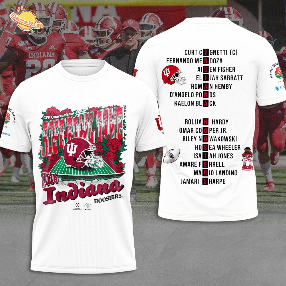 Indiana Hoosiers Football 2026 Rose Bowl 3D Apparel Indiana Hoosiers Football 2026 Rose Bowl 3D Apparel
