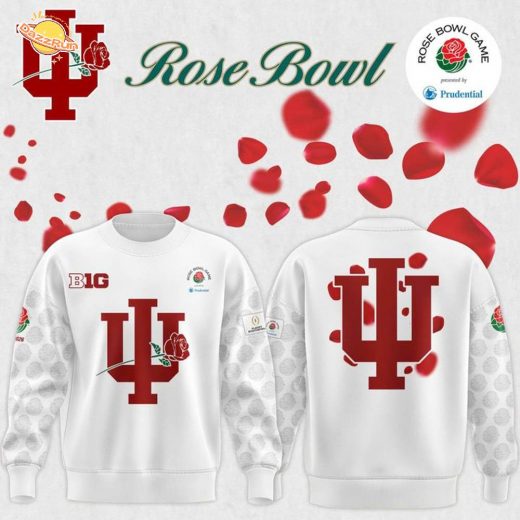 Indiana Hoosiers football helmet 2026 Rose Bowl Sweatshirt-White