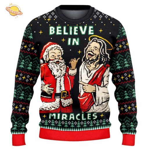 Jesus Believe In Miracle Ugly Christmas Sweater