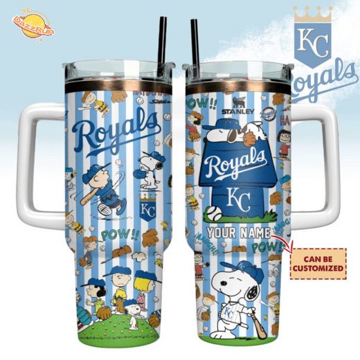 Kansas City Royals x Peanuts Custom Stanley Quencher 40oz Stainless Steel Tumbler With Handle
