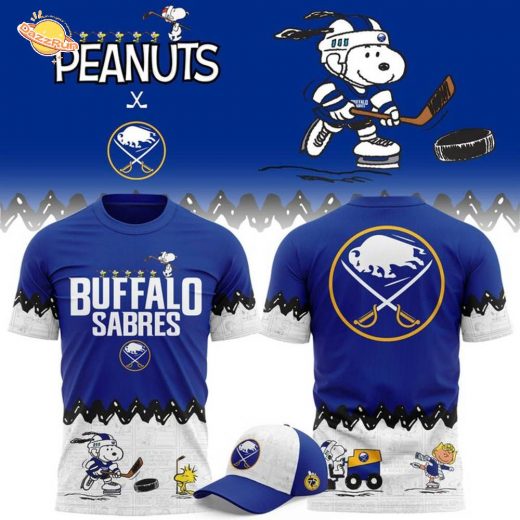 Limited Edition Buffalo Sabres ” Peanuts Night ” Snoopy T-shirt