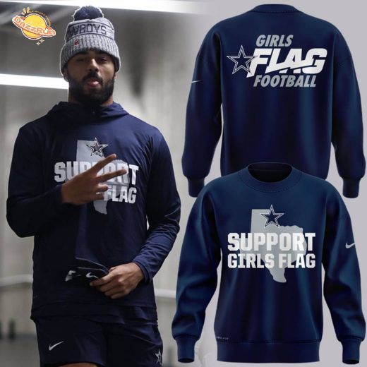 Limited Edition Dallas Cowboys Support Girls Flag Sweatshirt 2025