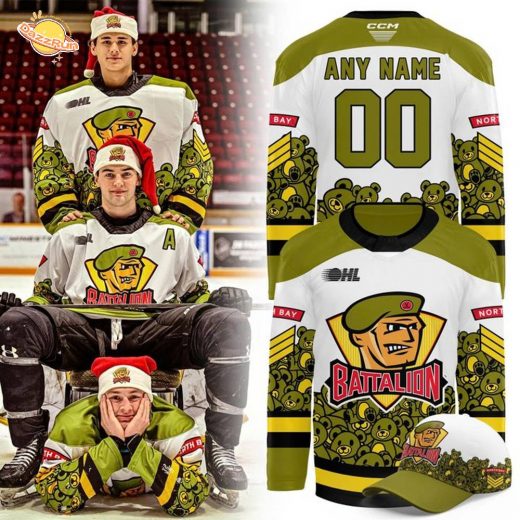 Limited Edition North Bay Battalion” Teddy Bear Toos ” jersey 2025