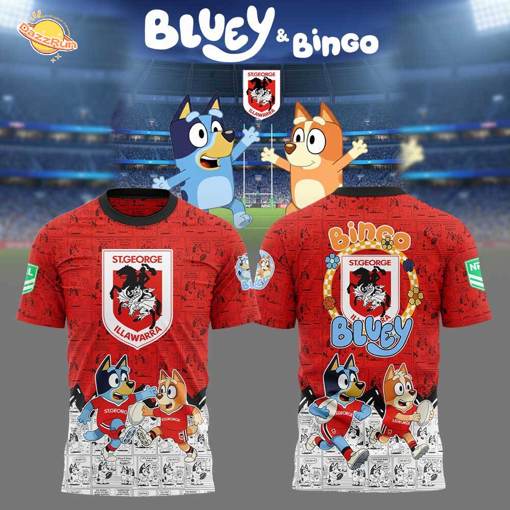 Limited Edition St.Dragons Bluey and Bingo Comic Shirt Limited Edition St.Dragons Bluey and Bingo Comic Shirt