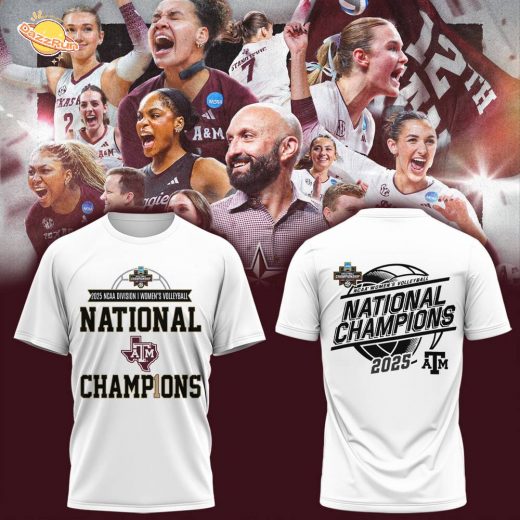 Limited Edition Texas A&M Champions🏆Volleyball Championship 2025 T-Shirts