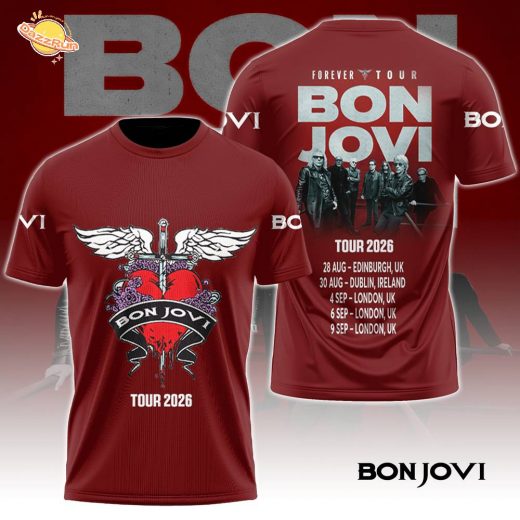 Limitted Edition Bon Jovi Tour 2026 3D T-Shirt