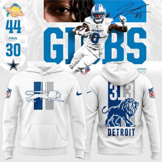 Men’s Nike White “Detroit Lions 313 Grit” Hoodie Men’s Nike White “Detroit Lions 313 Grit” Hoodie