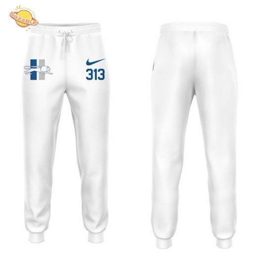 Mens Nike White Detroit Lions 313 Grit Hoodie 3