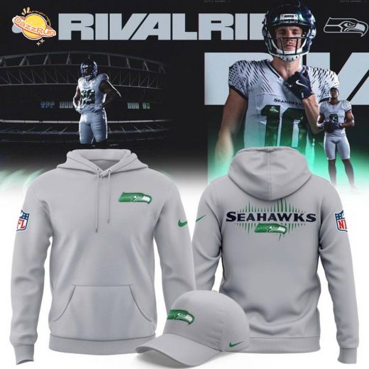Men’s Seattle Seahawks Nike Gray 2025 Rivalries Collection Sideline Full-Hoodie