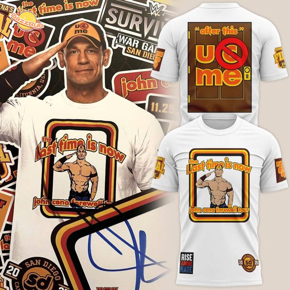 Men's White John Cena Farewell Tour 2025 San Diego T-Shirt Men's White John Cena Farewell Tour 2025 San Diego T-Shirt