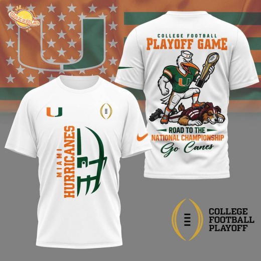 Miami Hurricanes | Premium NCAA College Football Playoff Game 3D Shirt
