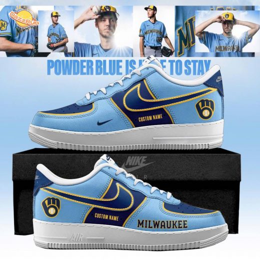 Milwaukee Brewers 2026 Powder Blue Custom AF1 Sneakers