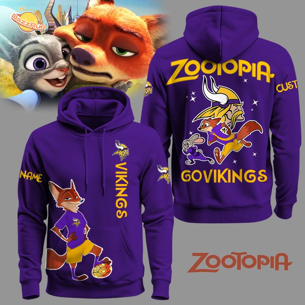 Minnesota Vikings Football Zootopia Hoodie 2025 Limited Edition-3D Unisex Hoodie Minnesota Vikings Football Zootopia Hoodie 2025 Limited Edition-3D Unisex Hoodie