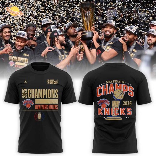 NY Knicks Emirates NBA Cup 2025 Champions Black Shirt NY Knicks Emirates NBA Cup 2025 Champions Black Shirt