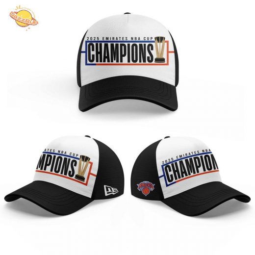 NY Knicks Emirates NBA Cup 2025 Champions Black Shirt