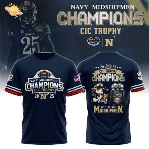 Navy Midshipmen – Back-to-Back CIC Trophy Champions 2025 Shirt