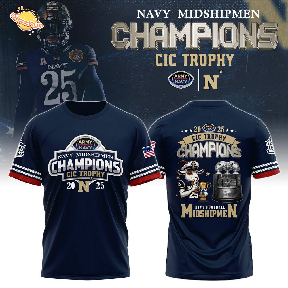 Navy Midshipmen – Back-to-Back CIC Trophy Champions 2025 Shirt Navy Midshipmen – Back-to-Back CIC Trophy Champions 2025 Shirt