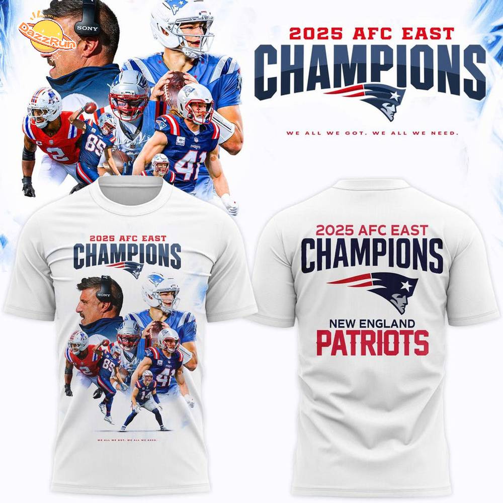 New England Patriots 2025 AFC East Champions T-Shirt Limited Edition New England Patriots 2025 AFC East Champions T-Shirt Limited Edition
