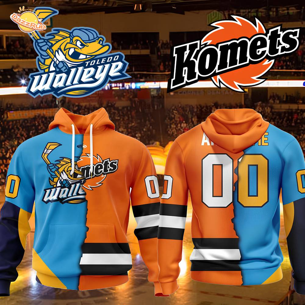 Personalized Toledo Walleye x Fort Wayne Komets Hoodie Hockey Team Apparel-3D Unisex Hoodie Personalized Toledo Walleye x Fort Wayne Komets Hoodie Hockey Team Apparel-3D Unisex Hoodie