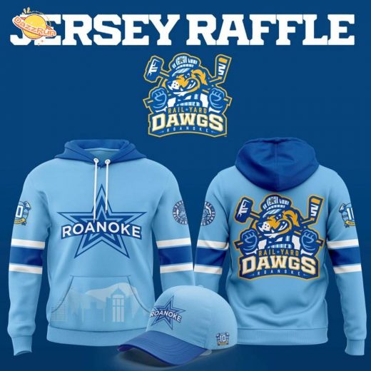 Roanoke Rail Yard Dawgs 2025 Light Blue Hoodie