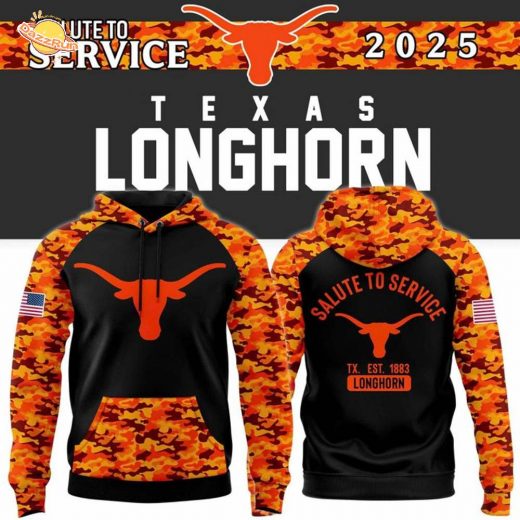 Special edition – Texas Longhorns Football 2025 Salute To Service Hoodie
