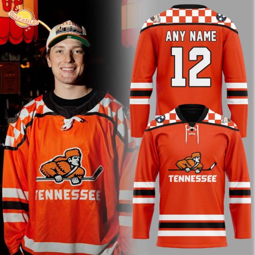Tennessee Ice Hockey Chuck-A-Puck Uniform V2 Hockey Jersey Custom Name, Number