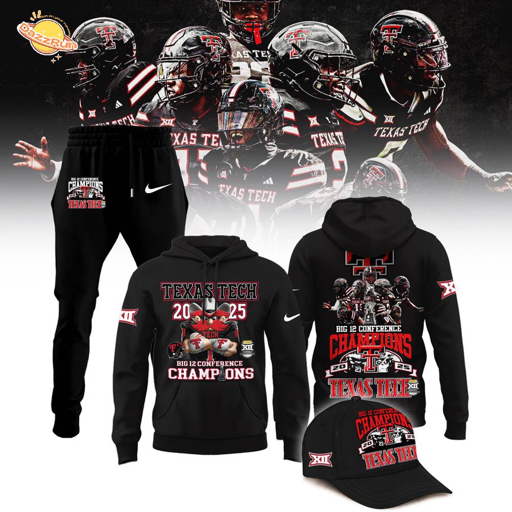 Texas Tech Red Raiders 2025 CHAMPIONS Big12 Football Combo Hoodie Texas Tech Red Raiders 2025 CHAMPIONS Big12 Football Combo Hoodie