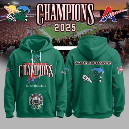 Tulane Football 2025 American Conference Champs Hoodie