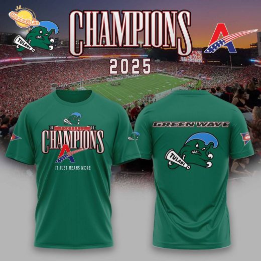 Tulane Football 2025 American Conference Champs Tshirt