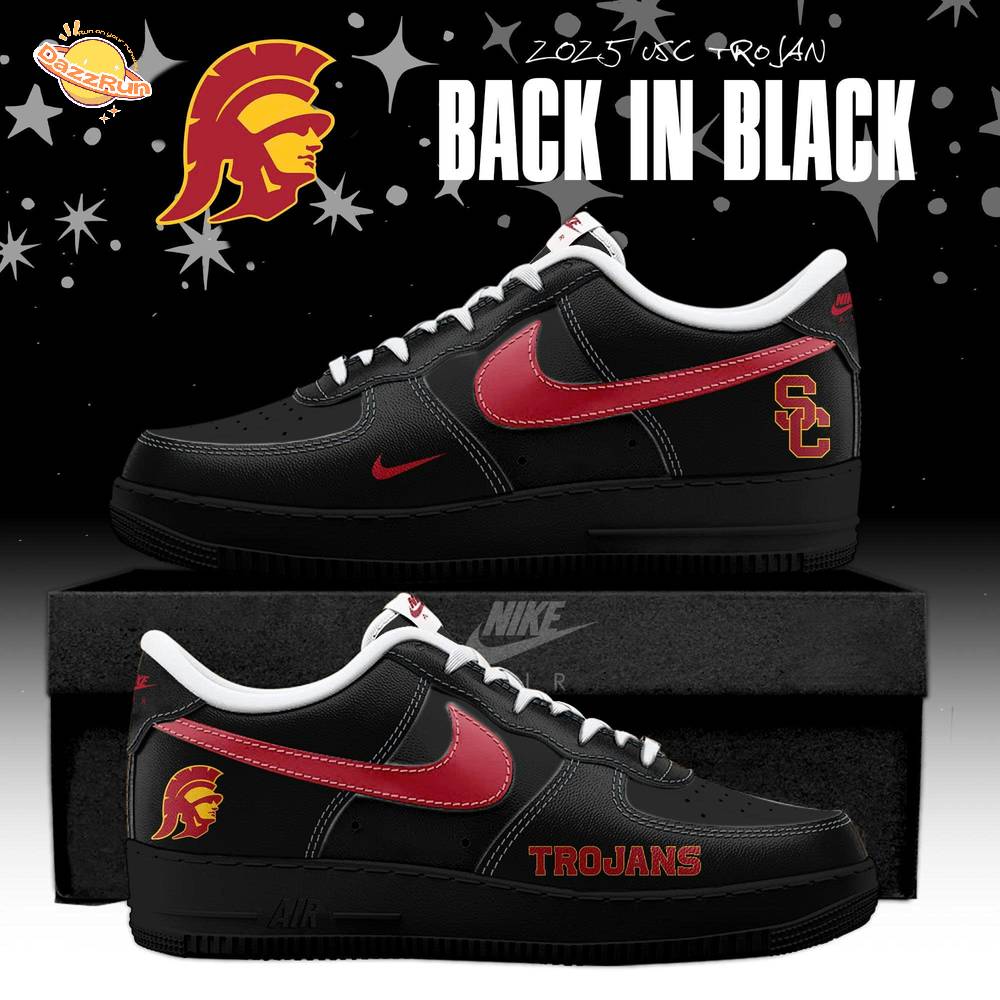 USC Trojans Back In Black 2025 Special Edition AF1 Sneakers USC Trojans Back In Black 2025 Special Edition AF1 Sneakers