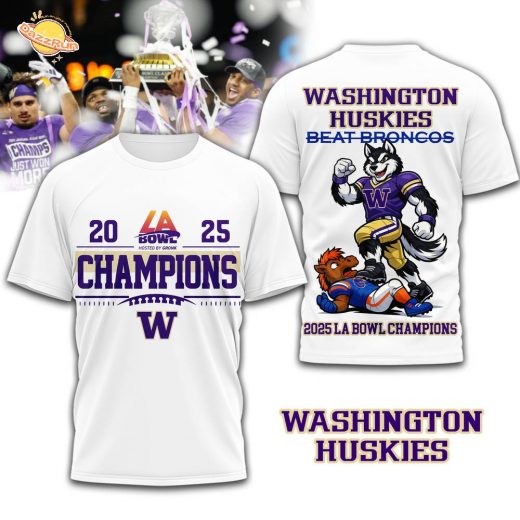 Washington Huskies | Premium NCAA 2025 LA Bowl Champions 3D Shirt