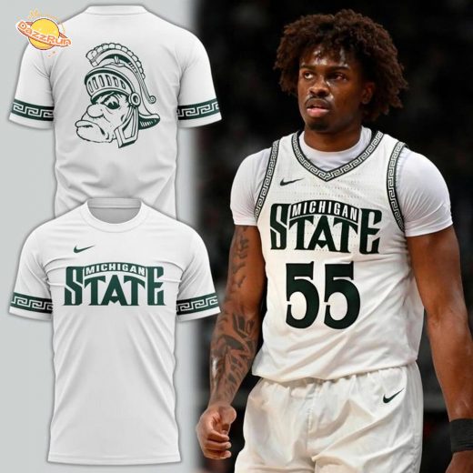 White Michigan State Spartans Basketball Retro Uniform T-Shirt – Limited Edition