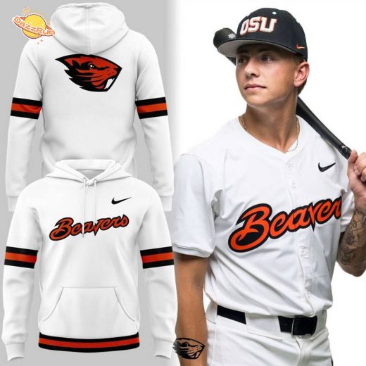 White Oregon State Beavers Baseball Classic Wordmark Hoodie – Special Edition