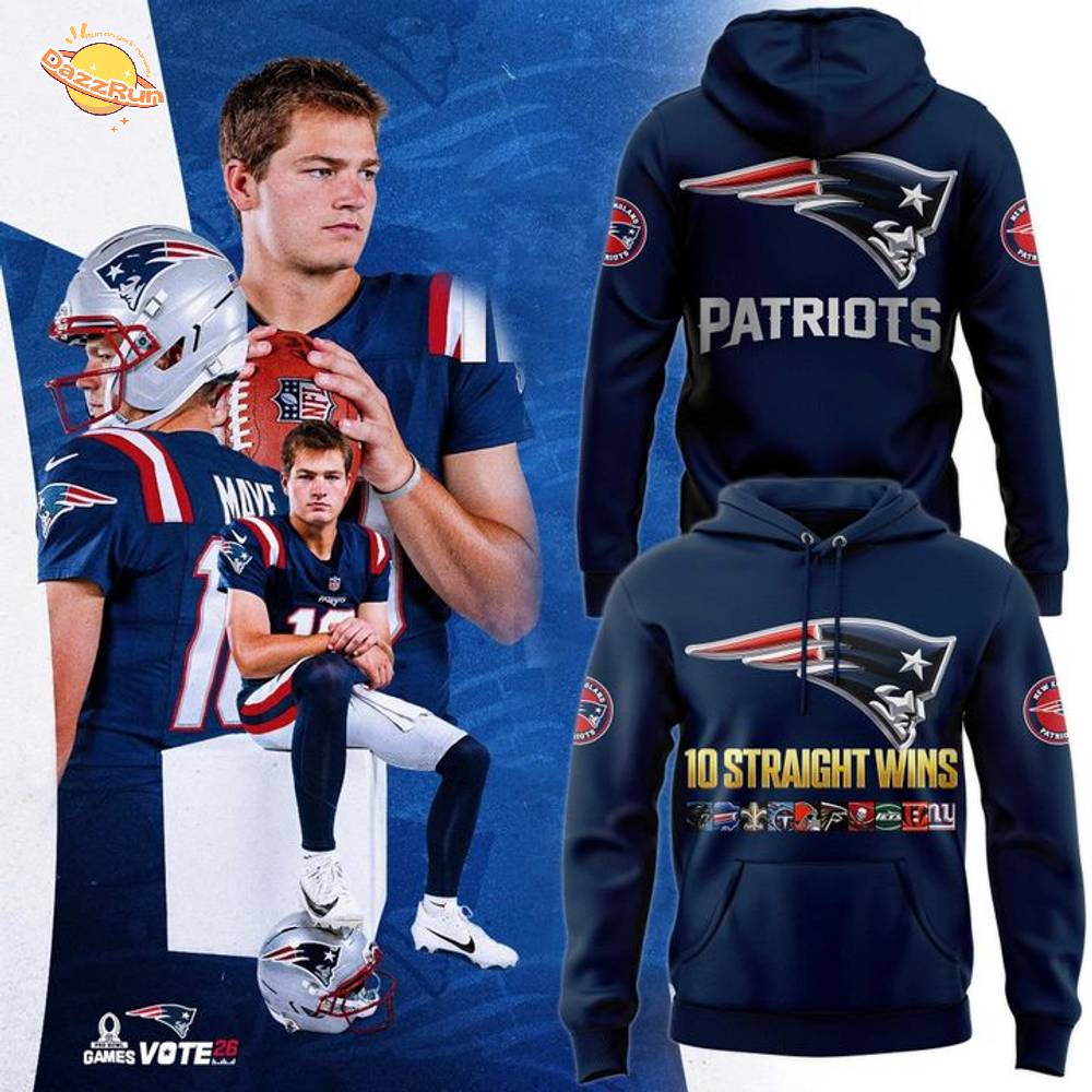 ew England Patriots TEN wins in a row for the Pats Hoodie ew England Patriots TEN wins in a row for the Pats Hoodie