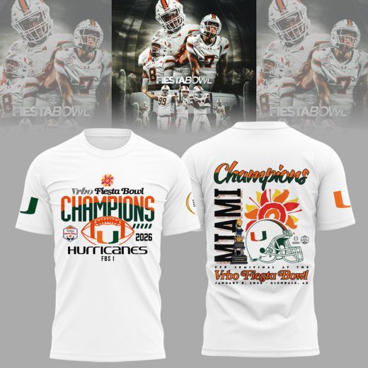 Miami Hurricanes College Football Playoff 2025 Fiesta Bowl Champions Combo W T-Shirt