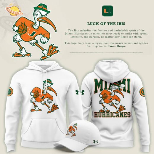 Canes Men’s Basketball “Luck of the Ibis” Limited Edition Hoodie – White