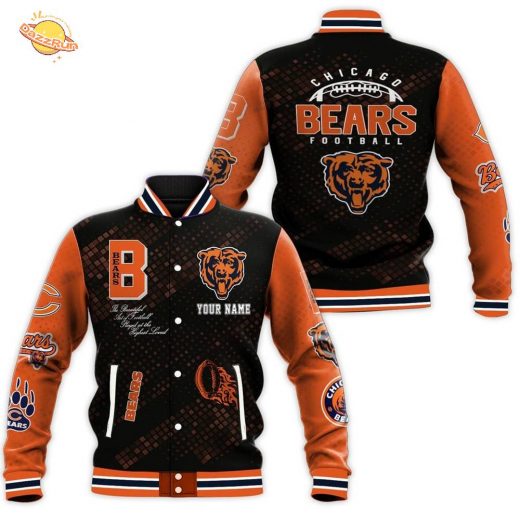 Customize Your Name With Chicago Bears Button Down Baseball Jacket