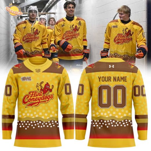 Flint Firebirds Coneydogs Uniform 2026 Hockey Jersey Custom Name, Number