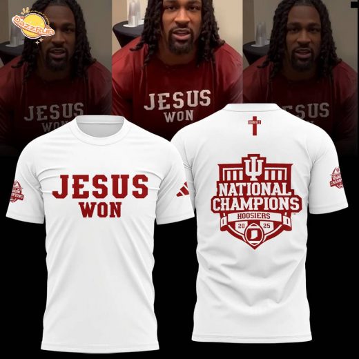 Indiana Hoosiers ” Jesus Won” 2026 National Champions Limited Edition W Shirt