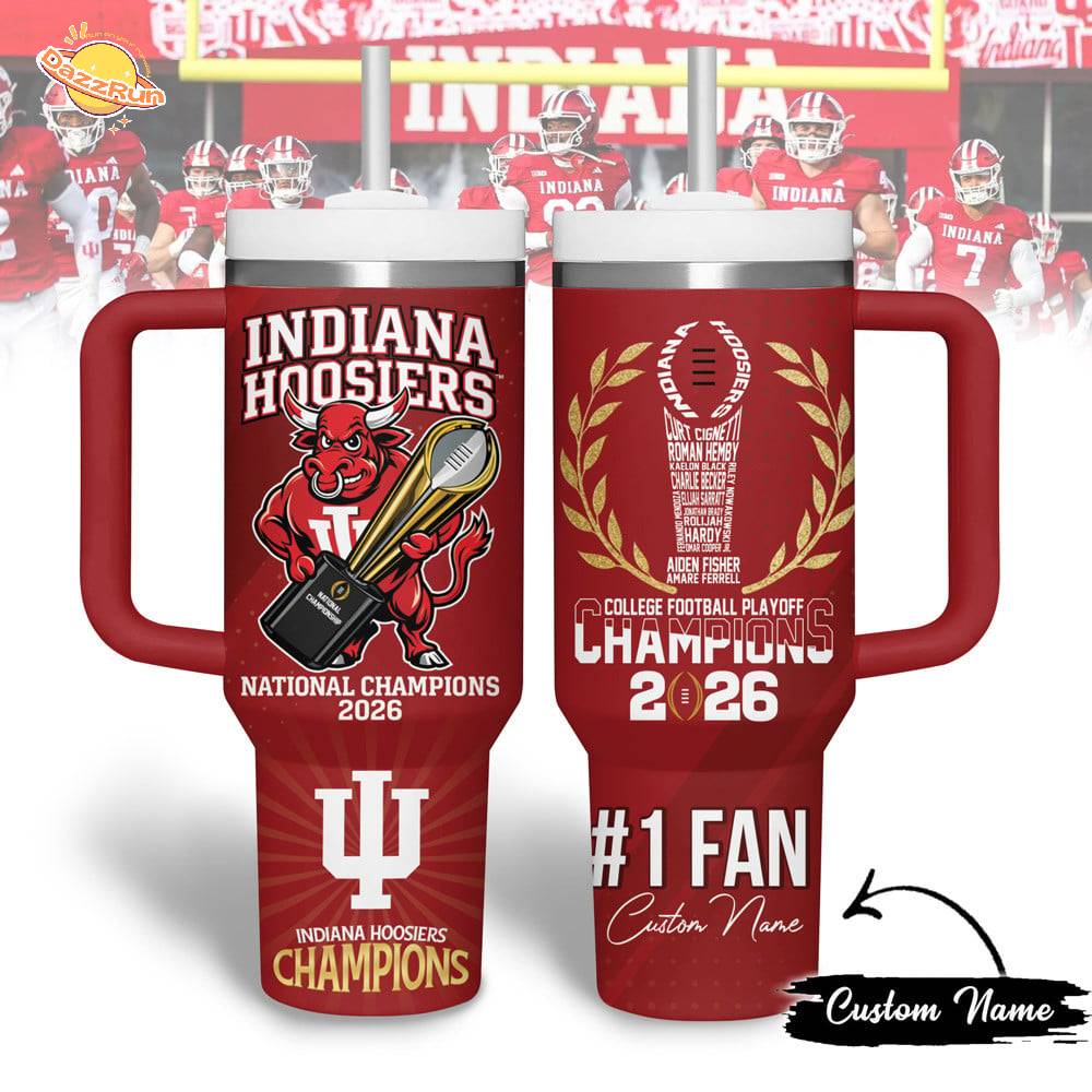 Indiana Hoosiers | Premium NCAA 2026 CFP National Champions Tumbler Indiana Hoosiers | Premium NCAA 2026 CFP National Champions Tumbler