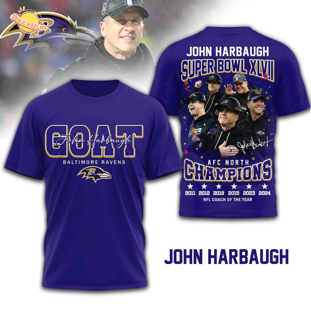 John Harbaugh | Premium NFL Goat Baltimore Ravens 3D Shirt John Harbaugh | Premium NFL Goat Baltimore Ravens 3D Shirt