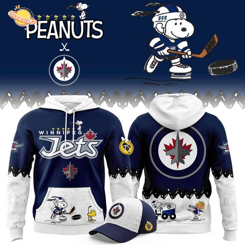 Limited Edition Winnipeg Jets '' Peanuts Night '' 2026 Snoopy Hoodie Limited Edition Winnipeg Jets '' Peanuts Night '' 2026 Snoopy Hoodie