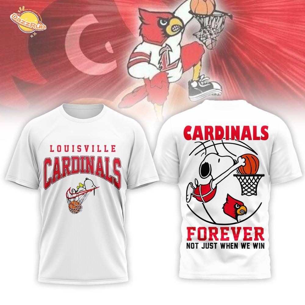 Louisville Cardinals | Premium NCAA Basketball Snoopy 3D Shirt Louisville Cardinals | Premium NCAA Basketball Snoopy 3D Shirt