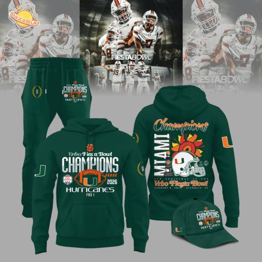 Miami Hurricanes College Football Playoff 2025 Fiesta Bowl Champions Combo Hoodie