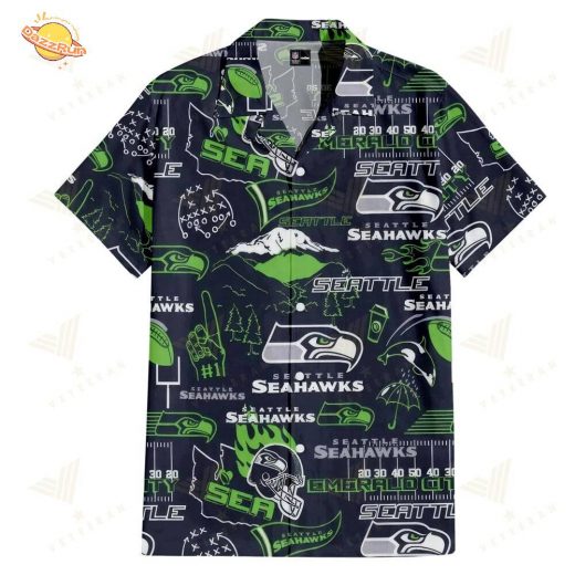 NFL Seattle Seahawks Football Hawaiian Shirt | Personalized Go Hawks Hawaiian Shirt
