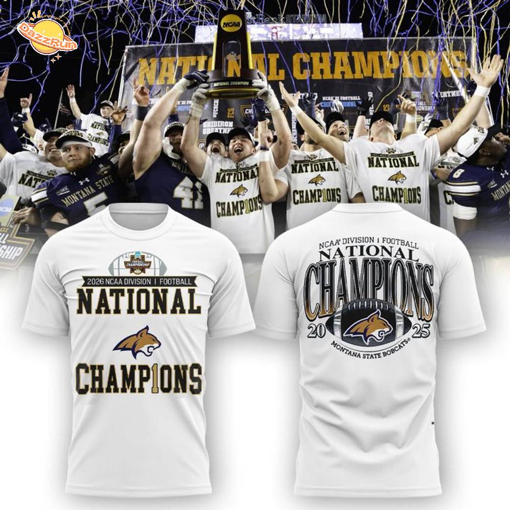 Official Montana State Football Champions T-shirt - White (Updated Version)-V1 Official Montana State Football Champions T-shirt - White (Updated Version)-V1
