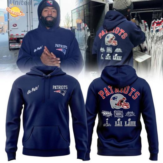 Official New England Patriots “Go Pats” Hoodie – Navy